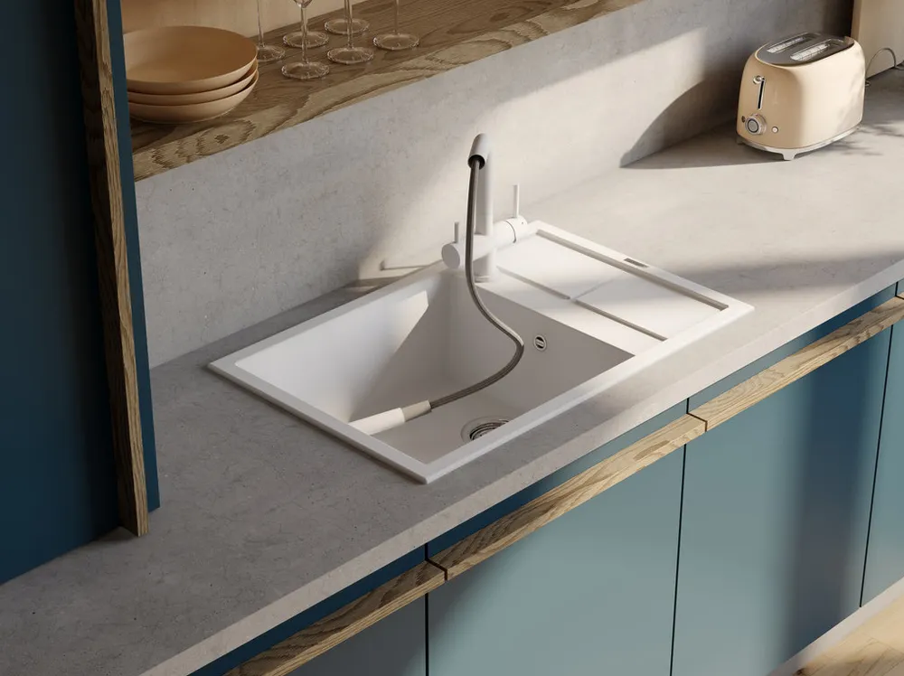 Детальное фото товара: Omoikiri Sumi 78A-LB-WH, мойка, керамика, белый