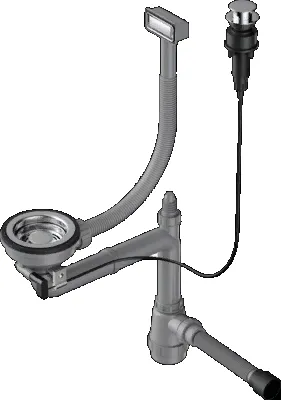 Детальное фото товара: Omoikiri WK-1-IN-A Арматура для одночашевых моек с прямоугольным перелив, нерж.сталь