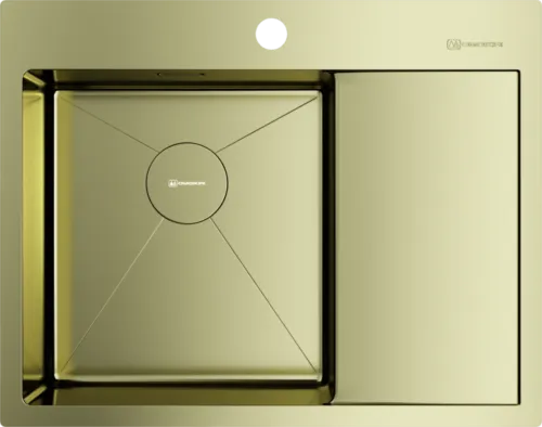 Фото товара: Omoikiri Akisame 65-LG-L, мойка, нержавеющая сталь/светлое золото, чаша слева