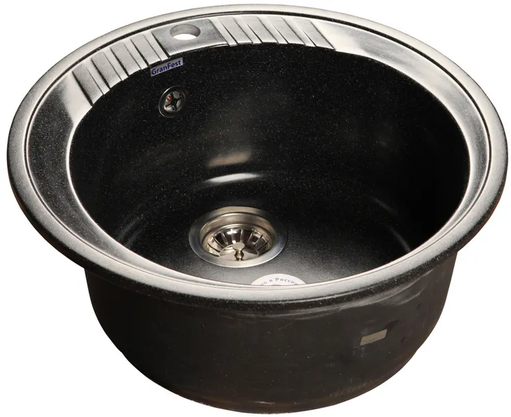 Детальное фото товара: GranFest RONDO GF-R-520, мойка, мрамор, черный