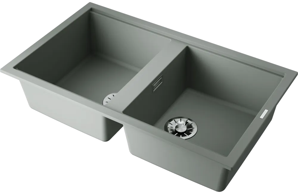 Детальное фото товара: Omoikiri Kitagawa 86-2-WG, мойка, керамика, ветреный зеленый