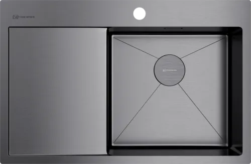 Детальное фото товара: Omoikiri Akisame 78-GM-R, мойка, нержавеющая сталь/вороненая сталь, чаша справа