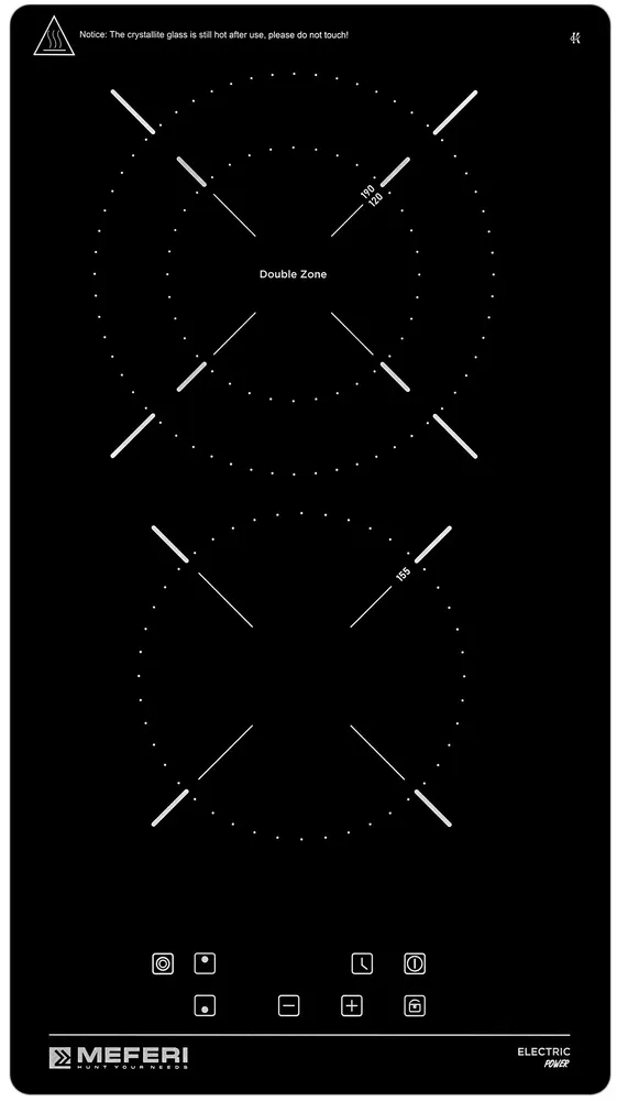 Фото товара: MEFERI MEH302BK POWER стеклокерамическая поверхность