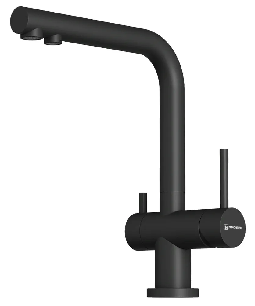 Фото товара: Omoikiri Nagano-P-BL, смеситель, гранит, черный