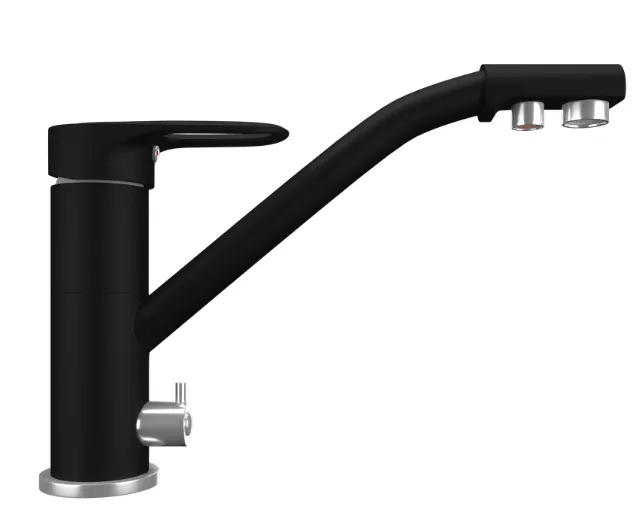 Фото товара: Maunfeld MFQT-10B, смеситель, гранит, черный