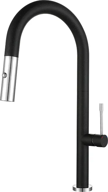Фото товара: Rivelato ASTI 3972500 nero/cromo, смеситель, гранит, черный/хром