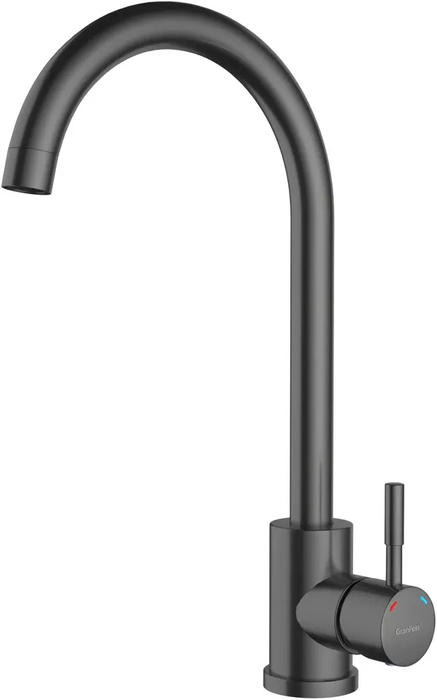 Детальное фото товара: GranFest GF-Z-5410, смеситель, нержавеющая сталь, PVD графит