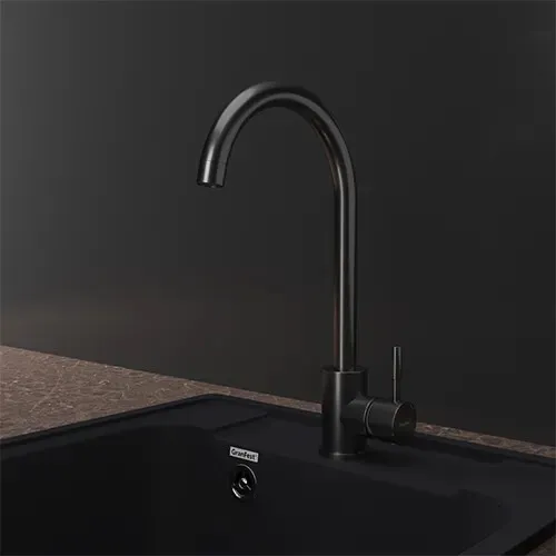 Детальное фото товара: GranFest GF-Z-5410, смеситель, нержавеющая сталь, PVD графит