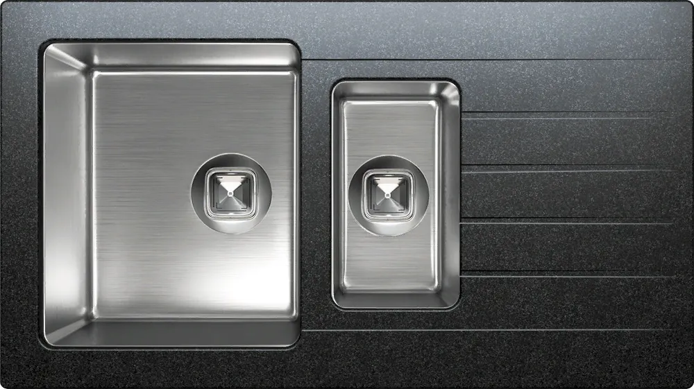 Фото товара: Tolero Twist TTS-890K, мойка, гранит/нержавеющая сталь, черный 911