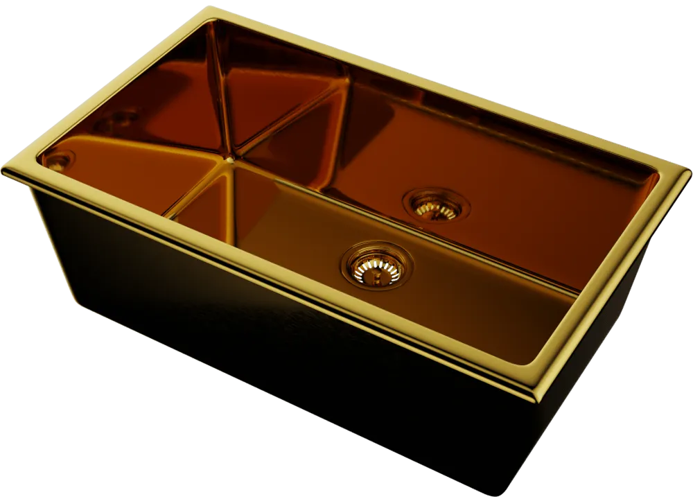 Детальное фото товара: Omoikiri Okinoshima 76-U/I-G Glossy, мойка, керамика, золото