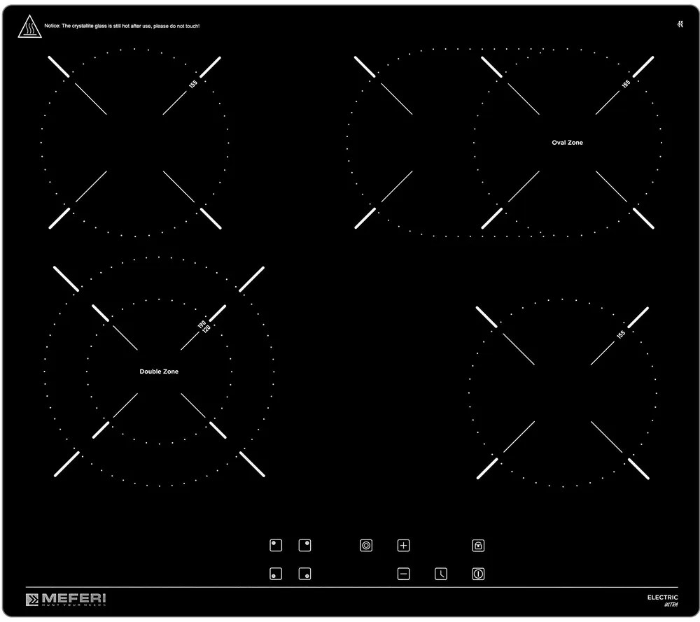 Детальное фото товара: MEFERI MEH604BK ULTRA стеклокерамическая поверхность