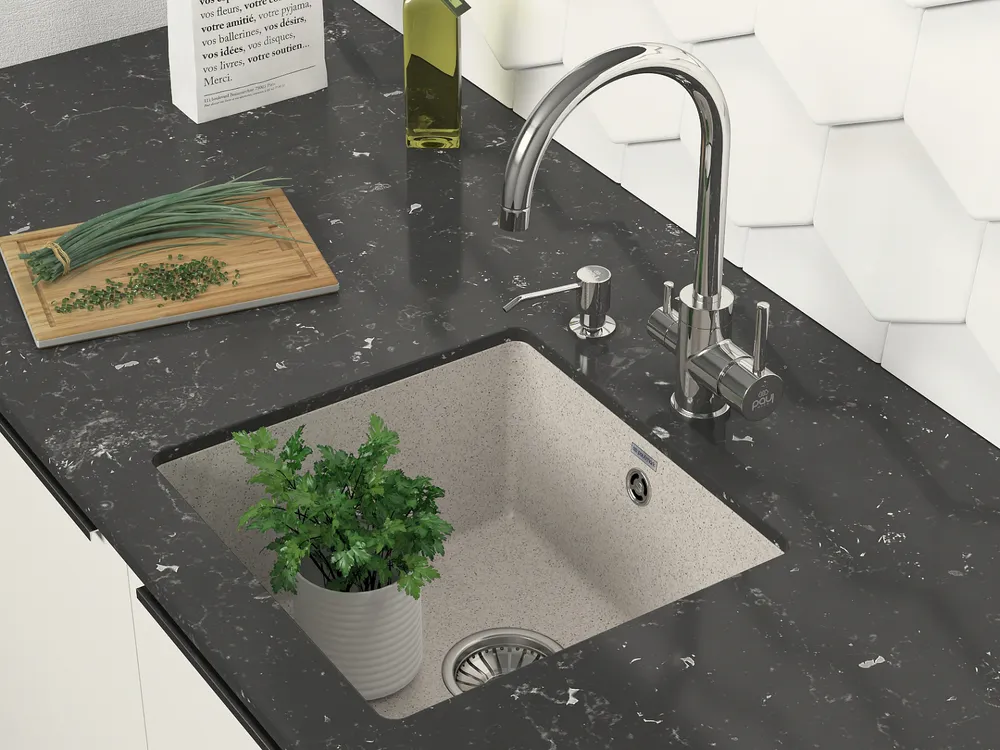 Детальное фото товара: Paulmark GERA 50, мойка, гранит, бежевый