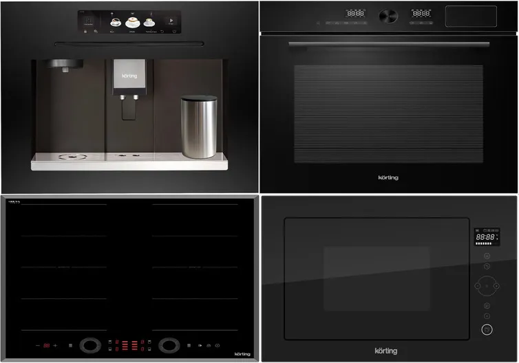 Фото товара: KORTING HIB 68700 B QUADRO + OKB 1650 GN STEAM + KMI 825 TGN + KCM 9830 BCG