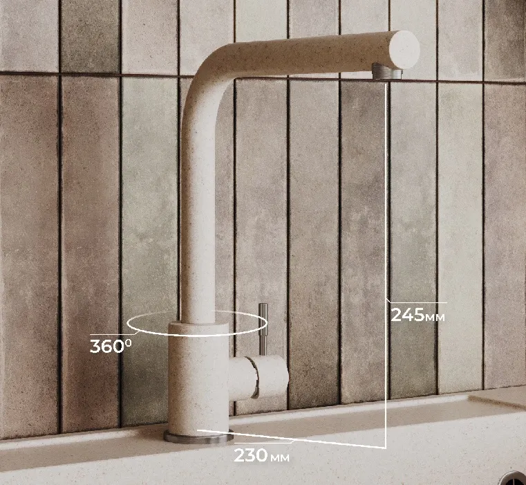 Детальное фото товара: Polygran Спика, смеситель, кремовый №327