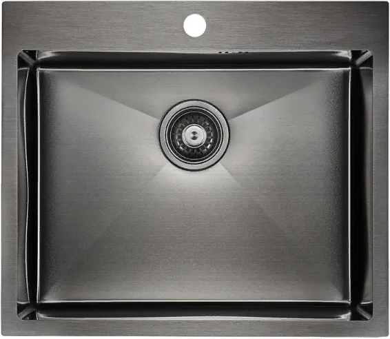 Детальное фото товара: Paulmark KRONER 59, мойка, нержавеющая сталь, вороненая сталь