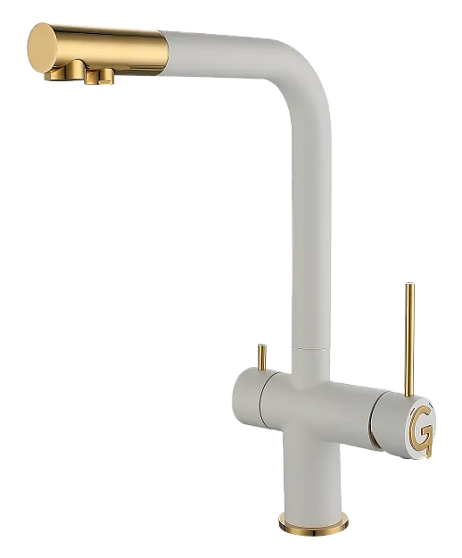 Детальное фото товара: Rivelato LUGANO 1523513 brina/oro, смеситель, гранит, иней/золото