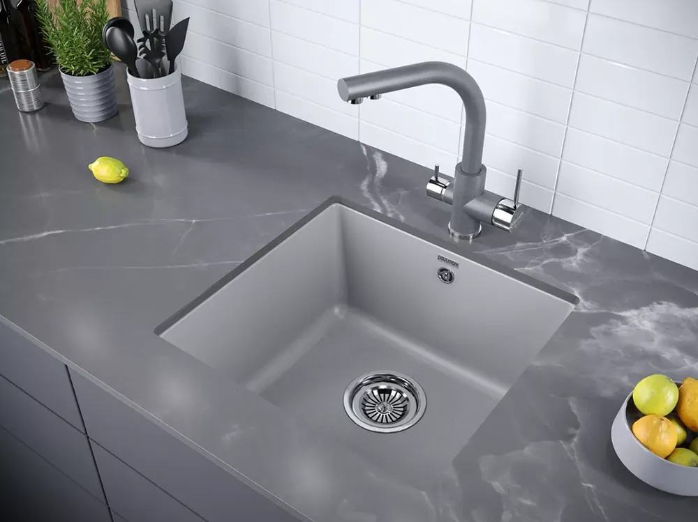 Детальное фото товара: Paulmark ESSEN, смеситель, гранит, серый металлик