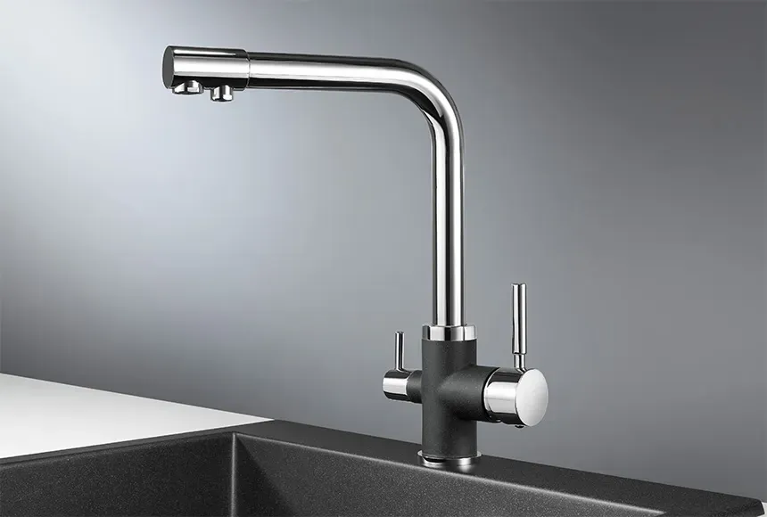 Детальное фото товара: GRANULA 3015 смеситель, гранит, хром/черный