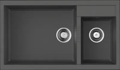 Детальное фото товара: Omoikiri Tedori 86-2-LB-PL, мойка, гранит, платина