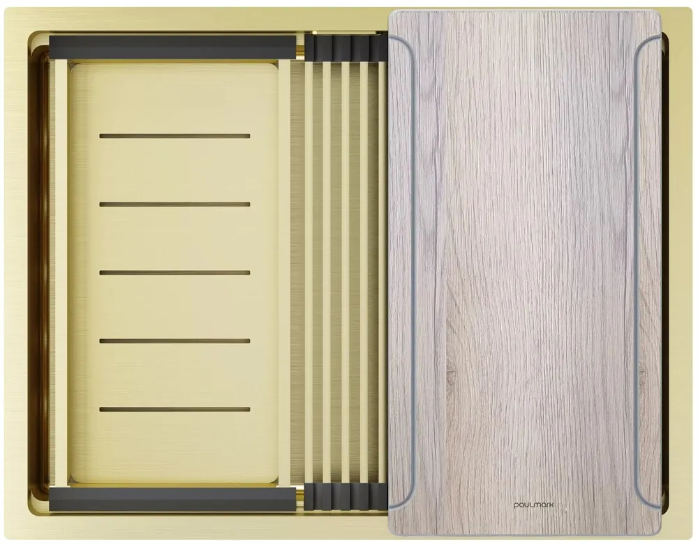 Детальное фото товара: Paulmark NEXT-MULTI SINK 58 UNI, мойка, нержавеющая сталь, светлое золото