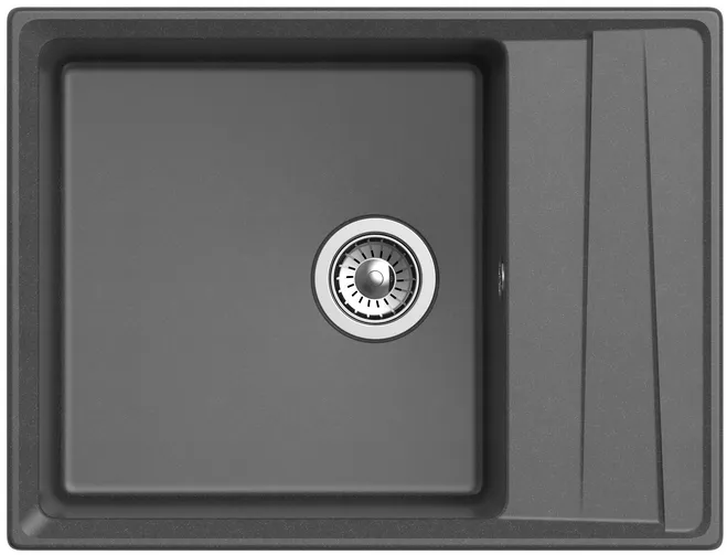 Детальное фото товара: GranFest LEVEL GF-LV-660L, мойка, мрамор, графит