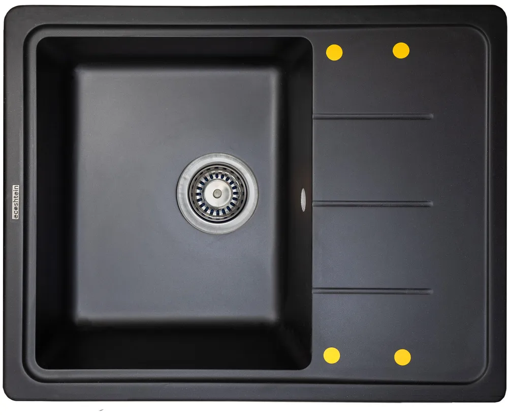 Фото товара: Ecoshtein RECHTECK 620, мойка, гранит, черный