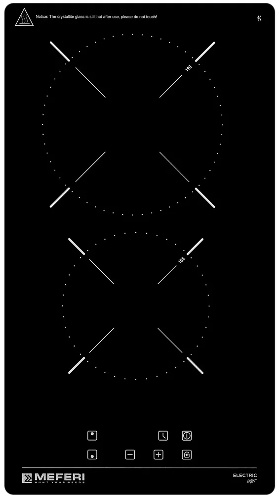Фото товара: MEFERI MEH302BK LIGHT стеклокерамическая поверхность