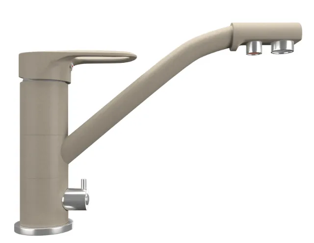 Фото товара: Maunfeld MFQT-10BG, смеситель, гранит, бежевый