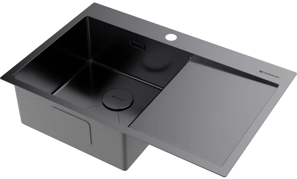 Детальное фото товара: Omoikiri Akisame 78-GM-L, мойка, нержавеющая сталь/вороненая сталь, чаша слева
