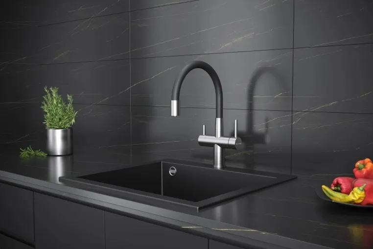 Детальное фото товара: KUCHENSTERN WURM-FE, смеситель, нержавеющая сталь