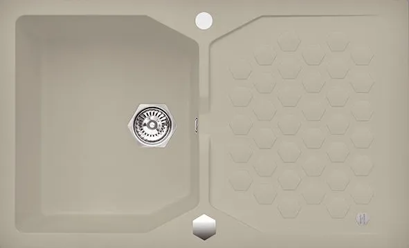 Фото товара: ALVEUS SENSUAL 30 GRANITAL+ PEBBLE-G02M, мойка, гранит, светло бежевый (в комплекте с сиф. 1101462)