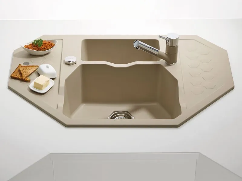 Детальное фото товара: ALVEUS SENSUAL 60 GRANITAL+ PEBBLE-G02M, мойка, гранит, светло бежевый (с сифоном 1104729)