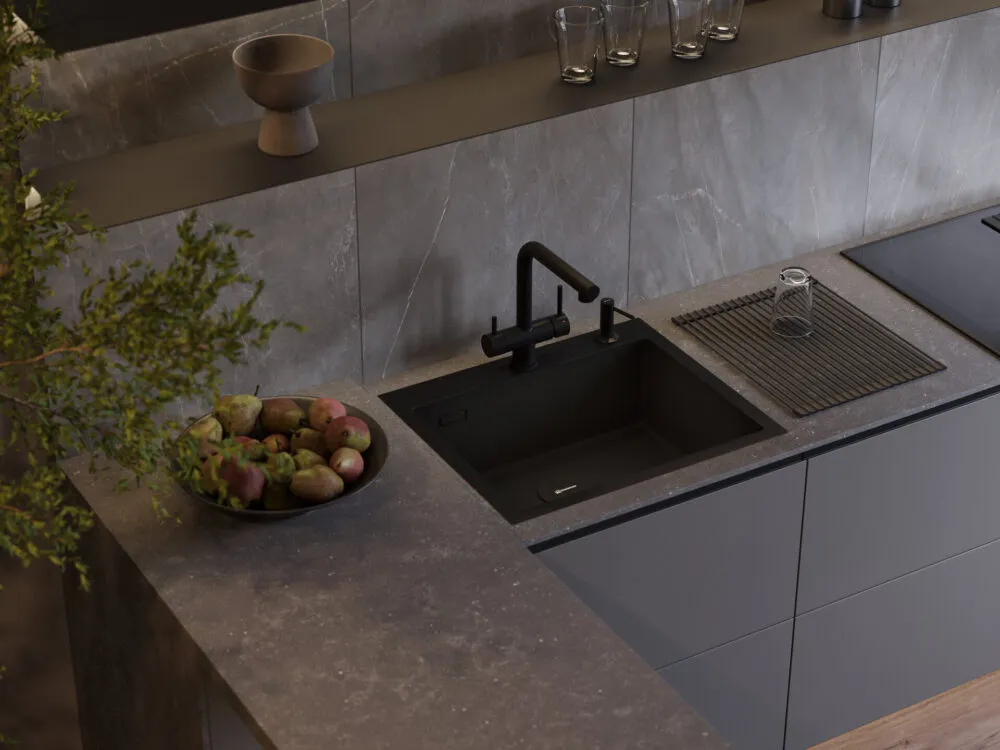 Детальное фото товара: Omoikiri Akisame 59-GB, мойка, нержавеющая сталь/графит