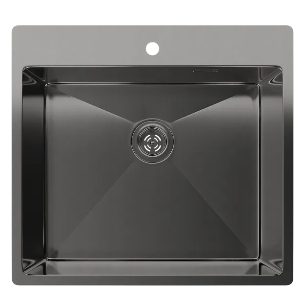 Детальное фото товара: Rivelato RINOX 4450 PVD black, мойка, нержавеющая сталь, черный