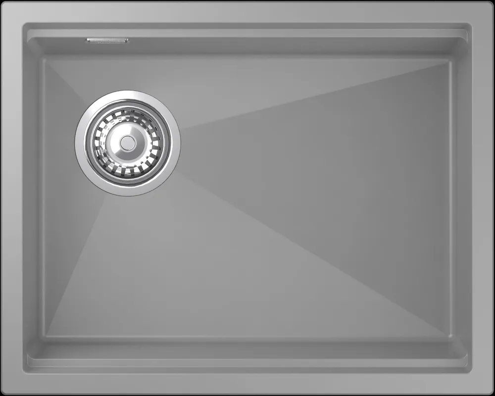 Детальное фото товара: Rivelato LINO LN-554-L grigio metallizz, мойка, гранит, серый металлик