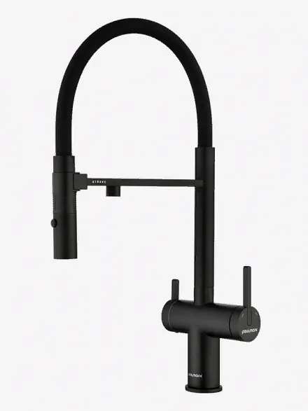 Фото товара: Paulmark GRAVITY, смеситель, антрацит, черный шланг