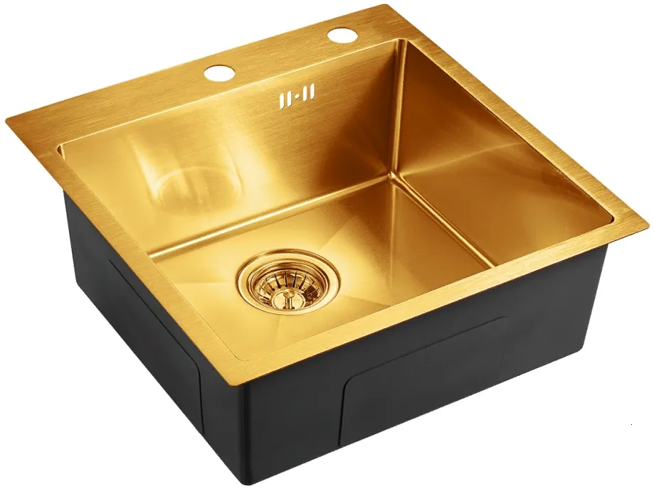Детальное фото товара: Emar EMB-117A PVD Nano Golden, мойка, нержавеющая сталь, золото