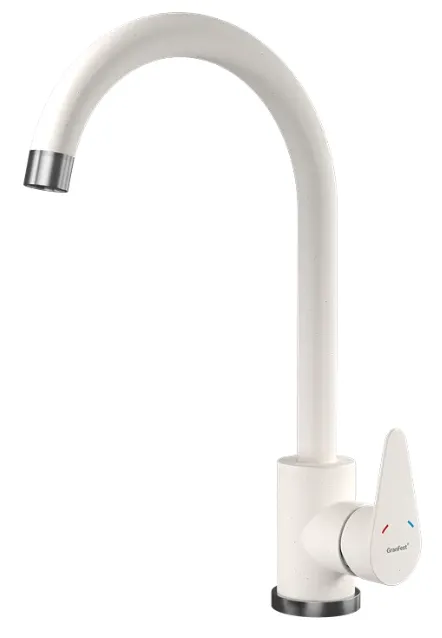 Фото товара: GranFest GF-Z-5412, смеситель, гранит, белый