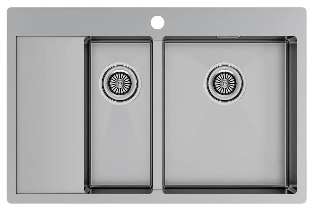 Детальное фото товара: Paulmark KRONER 78/2SF, мойка, нержавеющая сталь брашированное, правая