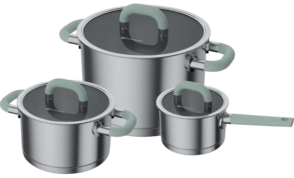 Фото товара: Omoikiri Takara Set OL, набор посуды, оливковый