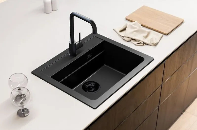 Детальное фото товара: ALVEUS GRANITAL ATROX 30 CARBON - G91, мойка, гранит, черный (в комплекте с сифоном 1148149)