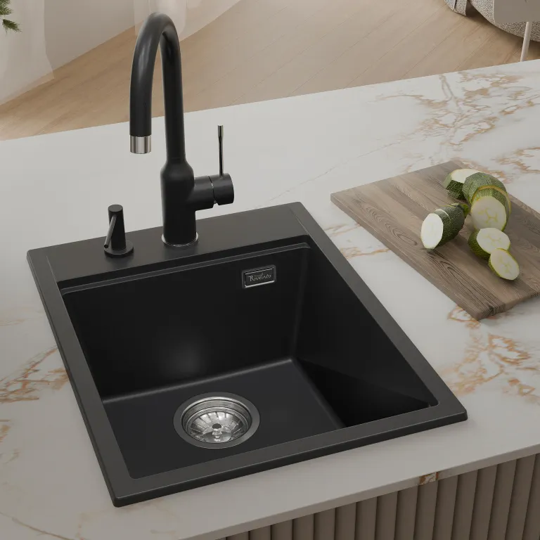 Детальное фото товара: Rivelato TESORO TR-405 antracite, мойка, гранит, антрацит