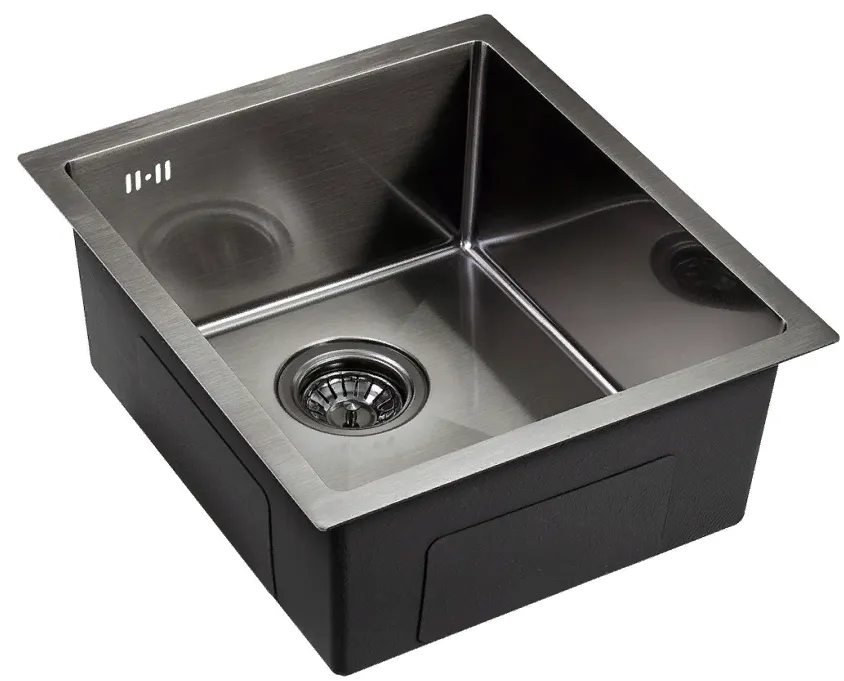 Детальное фото товара: Emar EMB-130 PVD Nano Dark, мойка, нержавеющая сталь, вороненая сталь