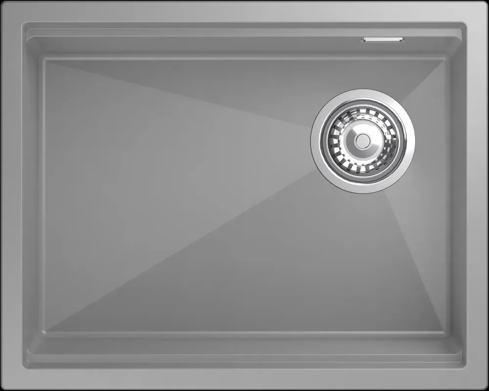 Детальное фото товара: Rivelato LINO LN-554-R grigio metallizz, мойка, гранит, серый металлик