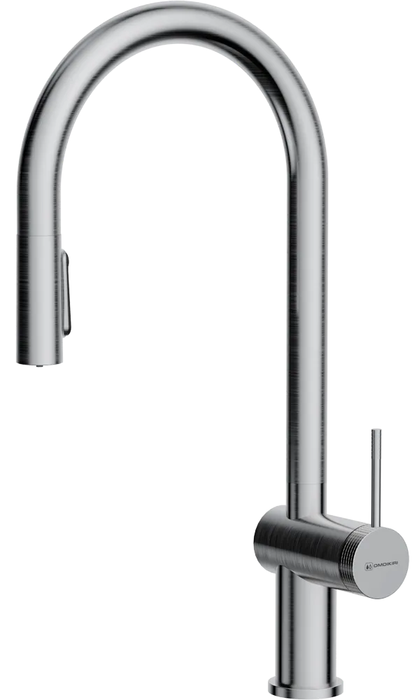 Фото товара: Omoikiri Tahara-SB-BN, смеситель, нержавеющая сталь