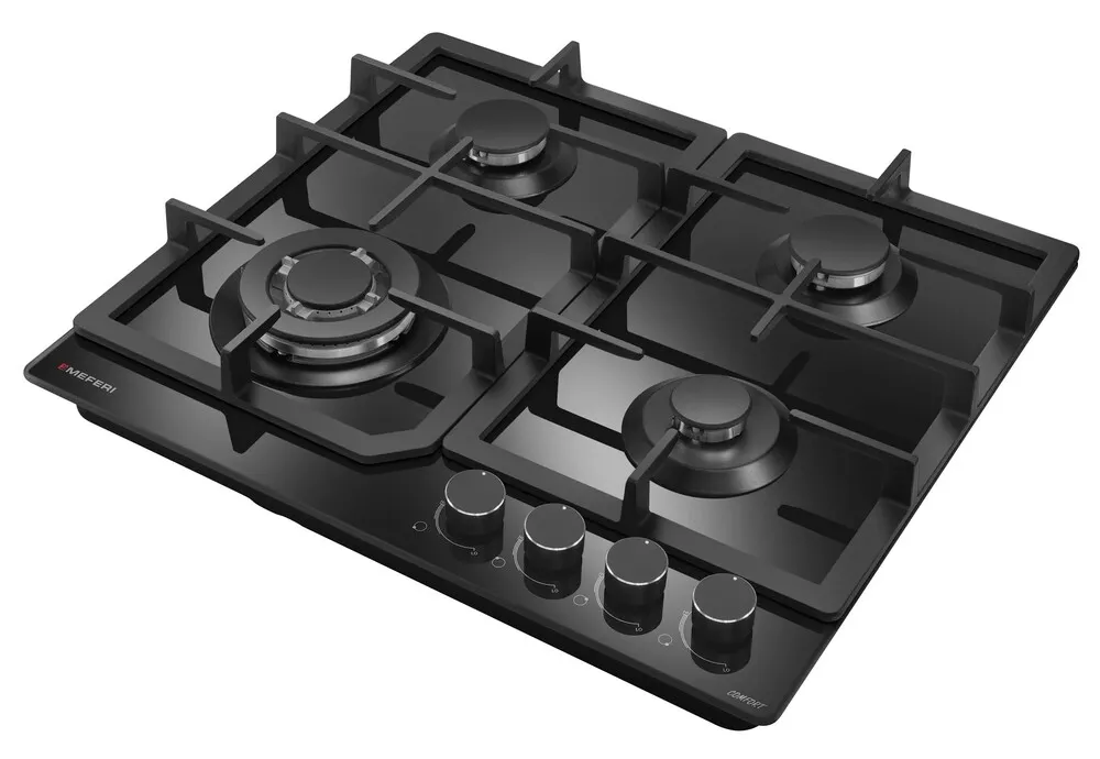 Детальное фото товара: MEFERI MGH604BK GLASS COMFORT газовая поверхность