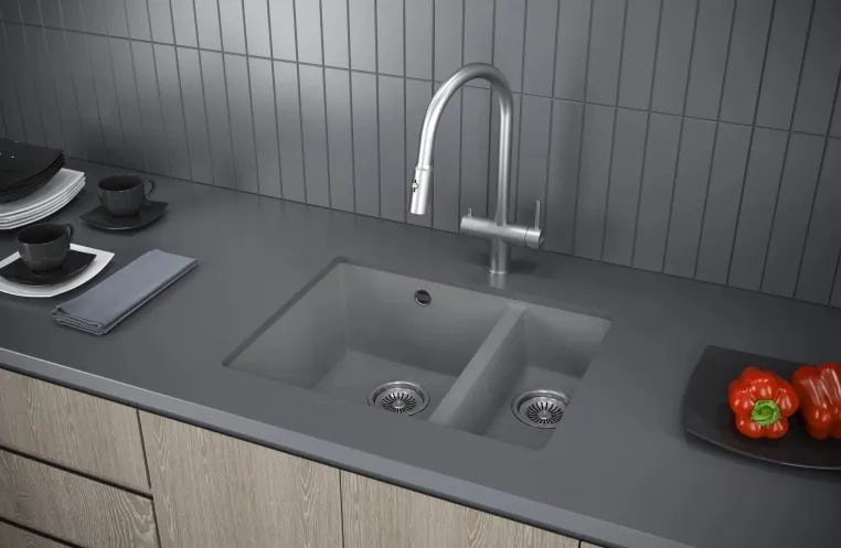 Детальное фото товара: KUCHENSTERN UNDER 60-2, мойка, гранит, титан