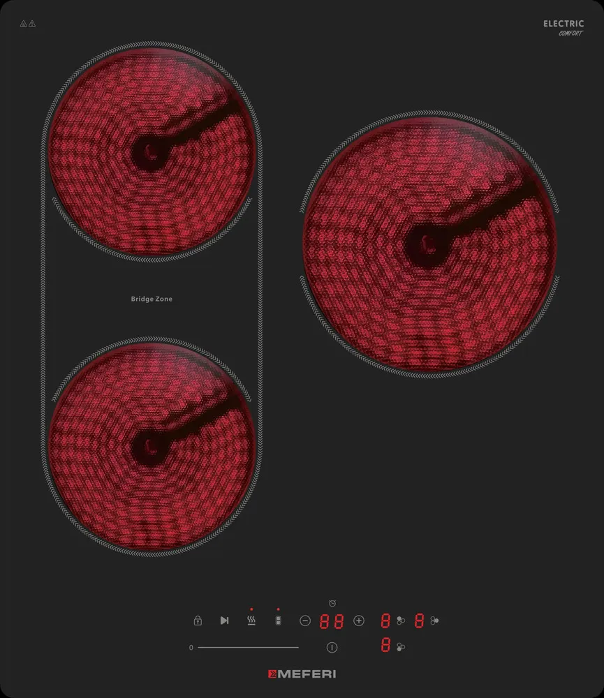 Детальное фото товара: MEFERI MEH453BK COMFORT стеклокерамическая поверхность