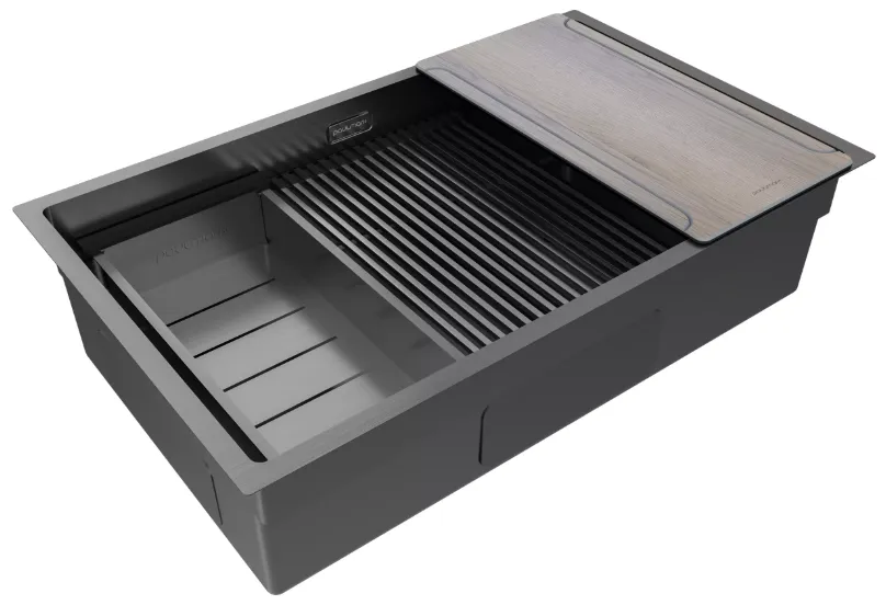 Детальное фото товара: Paulmark NEXT-MULTI SINK 74-L UNI, мойка, нержавеющая сталь, вороненая сталь