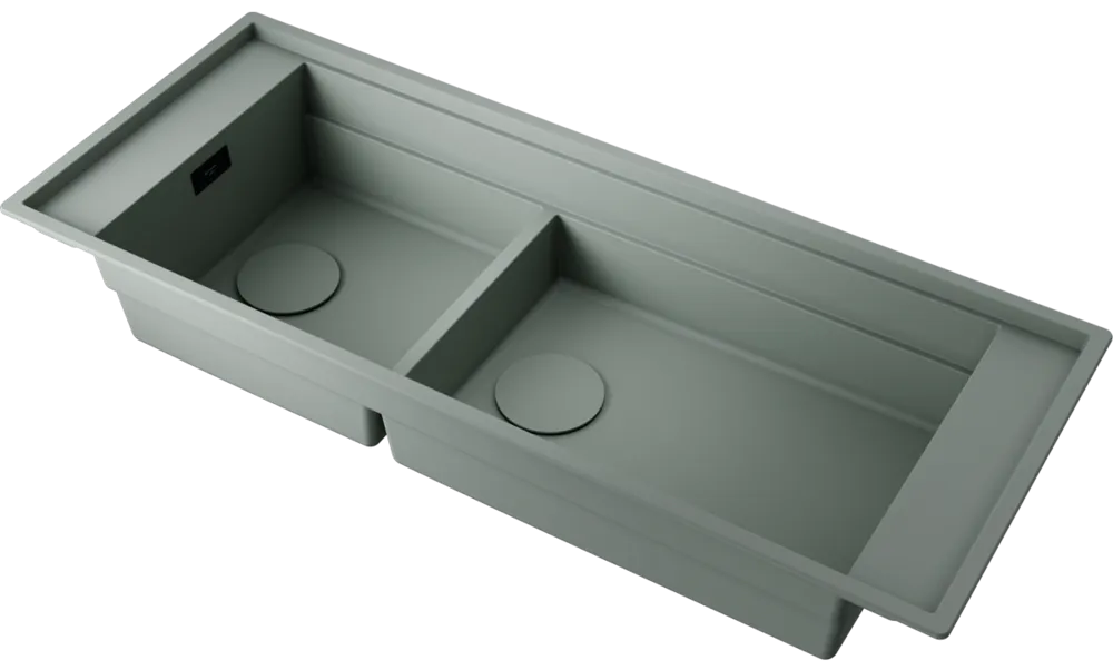 Детальное фото товара: Omoikiri Sintesi Pro 114-2-WG, мойка, керамика, wind green